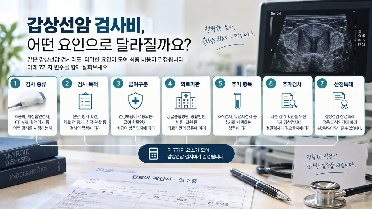 갑상선암 검사 비용 건강보험 비급여 산정특례 초음파 세침검사 CT 비용 변수