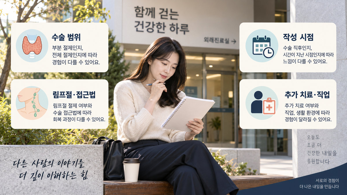 갑상선암 수술 후기를 비교하기 전 확인할 전절제 반절제 수술범위와 회복 시점 체크리스트