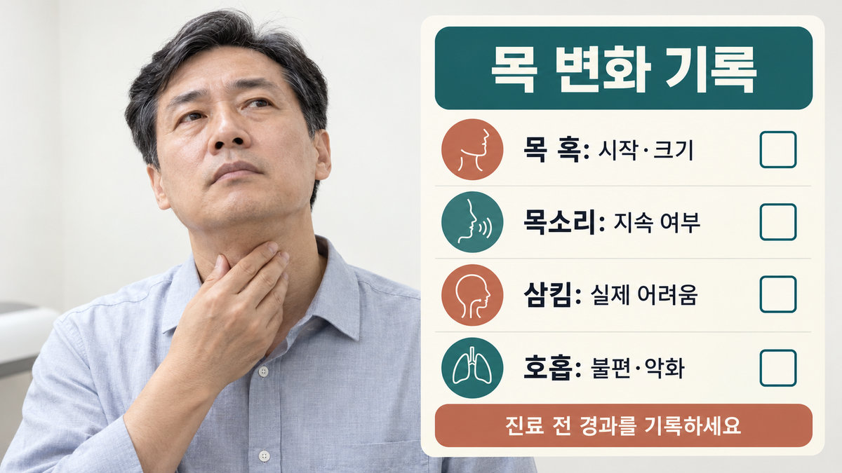 남자 갑상선암 증상으로 확인할 목 혹 목소리 삼킴 호흡 변화 체크리스트
