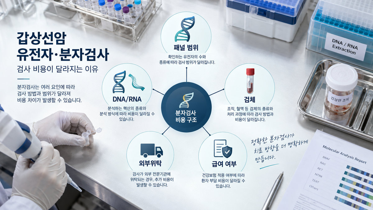 갑상선암 유전자 분자검사 비용 패널 DNA RNA 외부위탁 보험