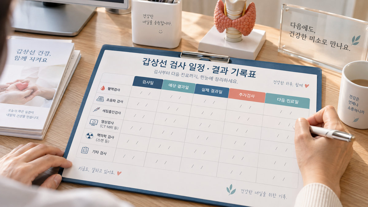 갑상선암 검사 일정 결과 기간 예상 결과일 실제 결과일 다음 진료 체크리스트