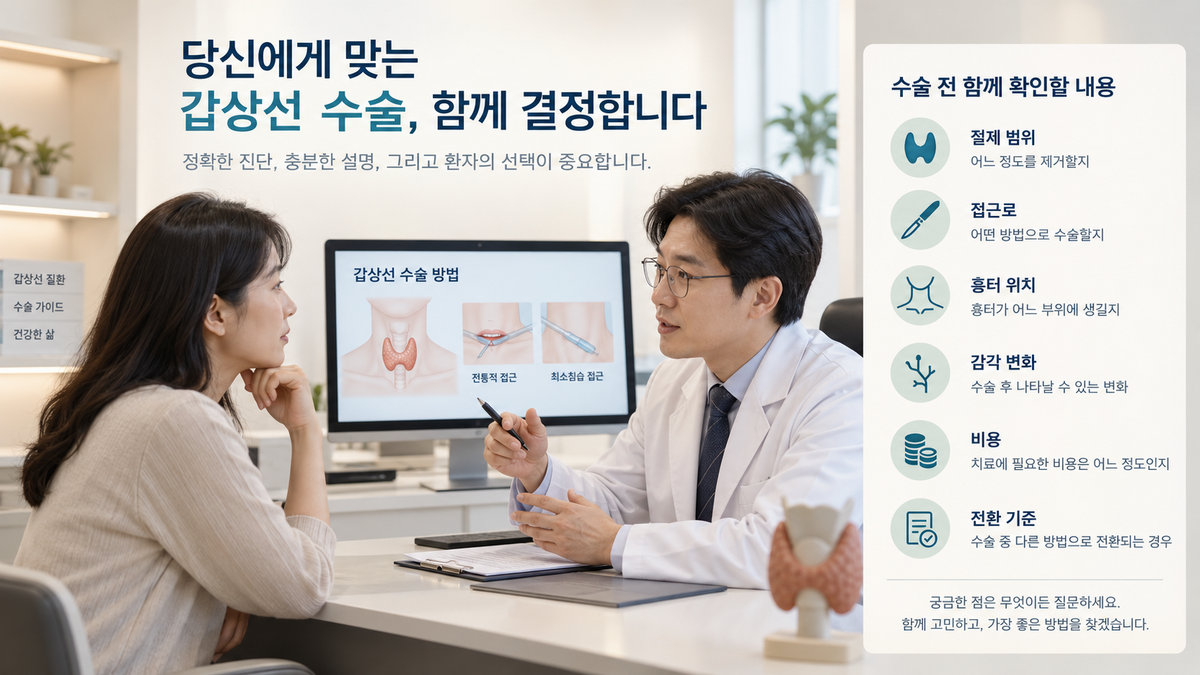 갑상선암 로봇수술 병원 선택과 상담 전 확인할 질문 체크리스트